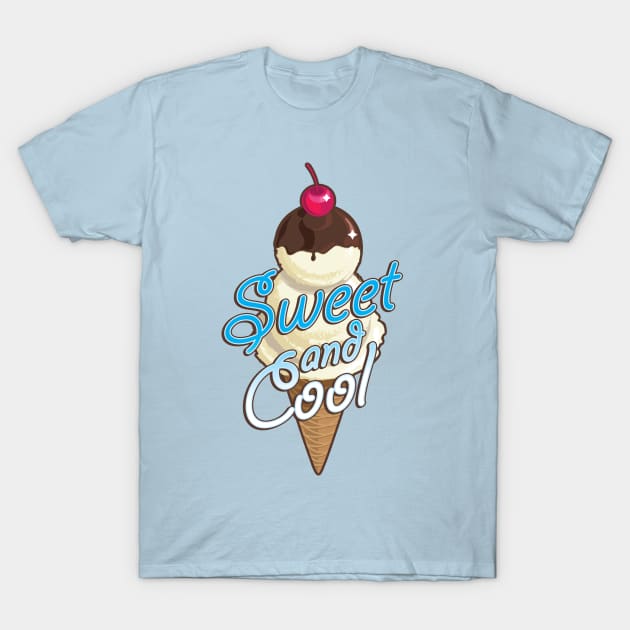 Sweet and cool ice cream cone with light blue T-Shirt by goldengallery